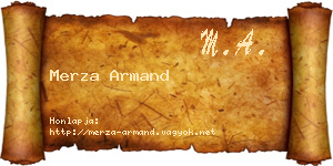 Merza Armand névjegykártya